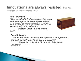 Respects diverse talents and ways of learning Chickering and Gamson (1987)