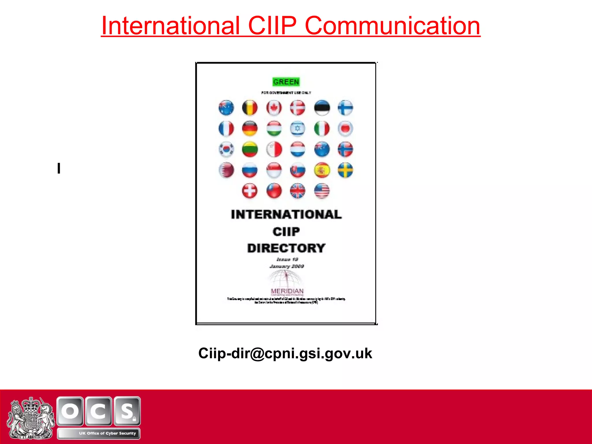International CIIP Communication I [email_address] 