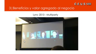 3|Beneficios y valor agregado al negocio
Lync 2013 - Multiparty
 
