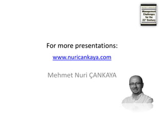 Social EntrepreneursThe third answer—there are the “social entrepreneurs.” These are usually people who have been very successful in their first profession, as businessmen, as physicians ,as consultants, as university professors. They love their work, but it no longer challenges them. In many cases they keep on doing what they have been doing all along, though they spend less and less of their time on it. But they start another, and usually a non-profit, activity.People who manage the “second half” may always be a minority only.Chapter 6: Managing Oneself