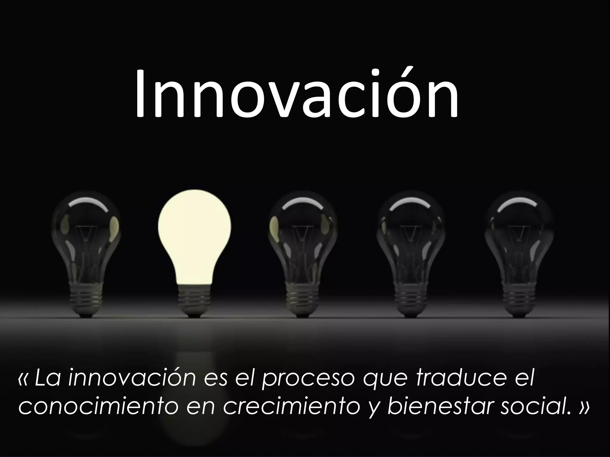 Innovación


« La innovación es el proceso que traduce el
conocimiento en crecimiento y bienestar social. »
 