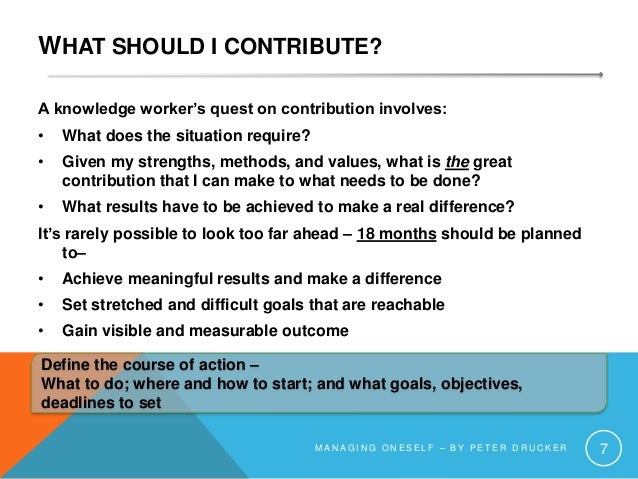 managing oneself Managing oneself companies today aren't managing your career you must be your own hr guru that means it's up to you to identify your place in the world and know when to change course. managing oneself Managing oneself companies today aren't managing your career you must be your own hr guru that means it's up to you to identify your place in the world and know when to change course.