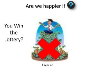 You Win
the
Lottery?
1 Year on
Are we happier if
 