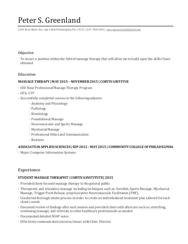 Massage Resume free massage therapist resumes download free resume templates in ms word for entry level experienced Peter Greenland Resume Massage Peter S Greenland 2201 Bryn Mawr Ave Apt 1008philadelphiapa Massage Resume licensed massage therapist resume samples Peter Greenland Resume Massage Peter S Greenland 2201 Bryn Mawr Ave Apt 1008philadelphiapa