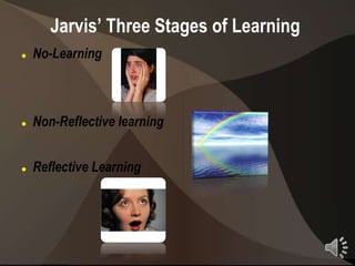 Jarvis’ Three Stages of Learning
   No-Learning



   Non-Reflective learning


   Reflective Learning




                                          16
 