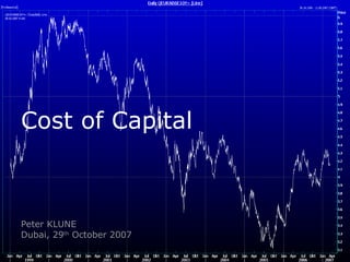 Cost of Capital Peter KLUNE Dubai, 29 th  October 2007 