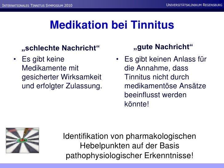Medikamentöse Behandlung von Tinnitus