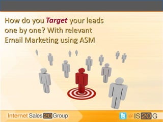 How do you Target your leads
one by one? With relevant
Email Marketing using ASM
 