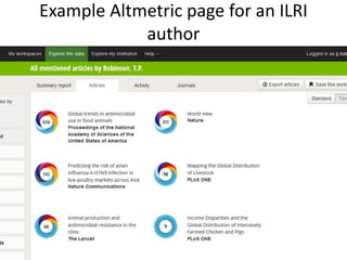 Measuring use of ILRI’s knowledge outputs – Some work in progress 