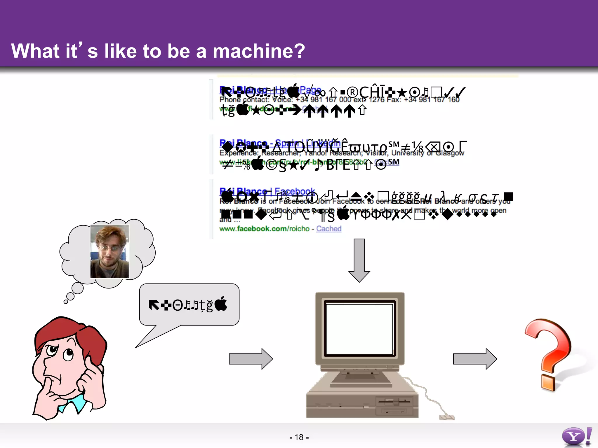 What it s like to be a machine?
                      ë✜Θ♬♬ţğ√∞ñ§®ÇĤĪ✜★¤♬☐✓✓

                      ţğ★¤✜èééééñ


                      u✪✚✜ΔΤΟŨŸÏĞÊϖυτρ℠≠⅛⌫¤Γ
                      ≠=⅚©§★✓♪ΒΓΕññ¤℠

                      ¢✖Γ♫⅜ ⏎↵⏏v☐ģğğğμλκσςτn
                      nnnu⏎ñ⌥°¶§ΥΦΦΦ✗✕☐vuwwwww




              ë✜Θ♬♬ţğ




                              - 18 -
 