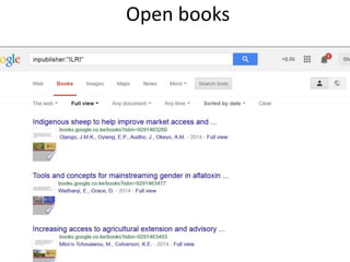 Open access / open publishing at the International Livestock Research Institute 