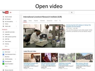 Open access / open publishing at the International Livestock Research Institute 