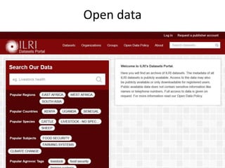 Open access / open publishing at the International Livestock Research Institute 