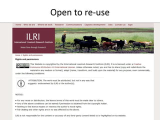 Open access / open publishing at the International Livestock Research Institute 