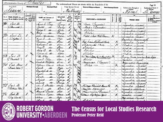 The Census for Local Studies Research Professor Peter Reid 