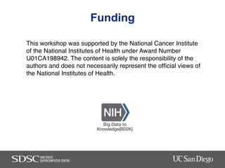 Funding
This workshop was supported by the National Cancer Institute
of the National Institutes of Health under Award Numb...