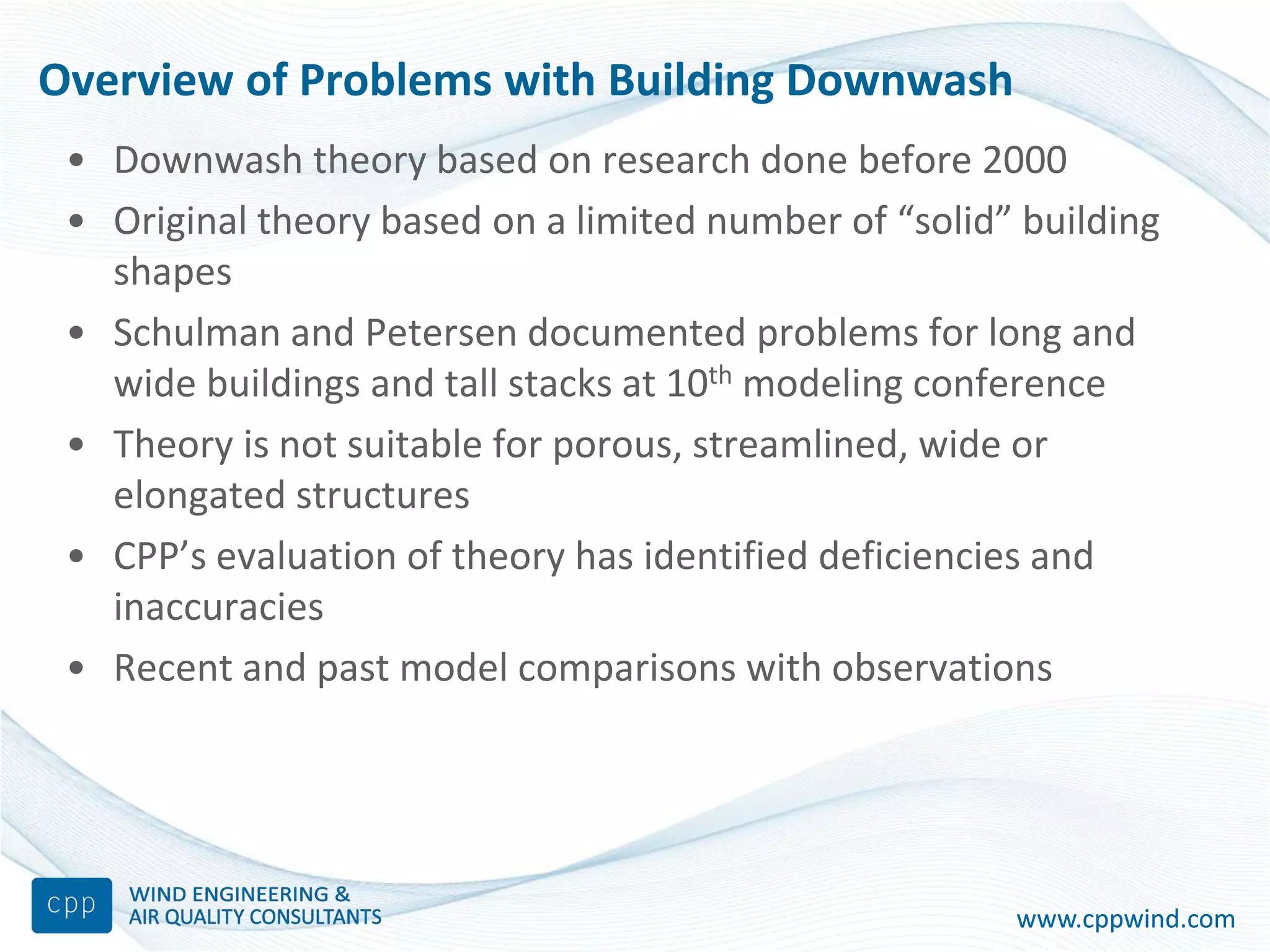Building Downwash - Problems, Solutions and Next Generation | PPTX