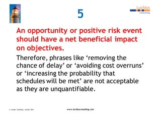 Unquantifiable Risk The importance of properly describing risks, presented by Peter Simon ...