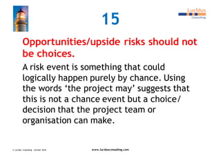The importance of properly describing risks, presented by Peter Simon ...
