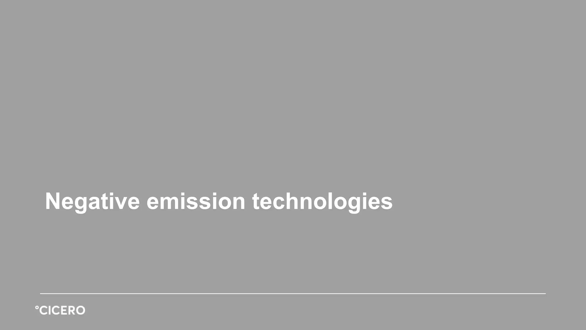 Negative emission technologies
 