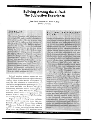 Peterson - Subjective Experience