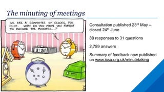 Minuting Example Minute Taking - ICSA Bedfordshire and Hertfordshire Group | PPTX