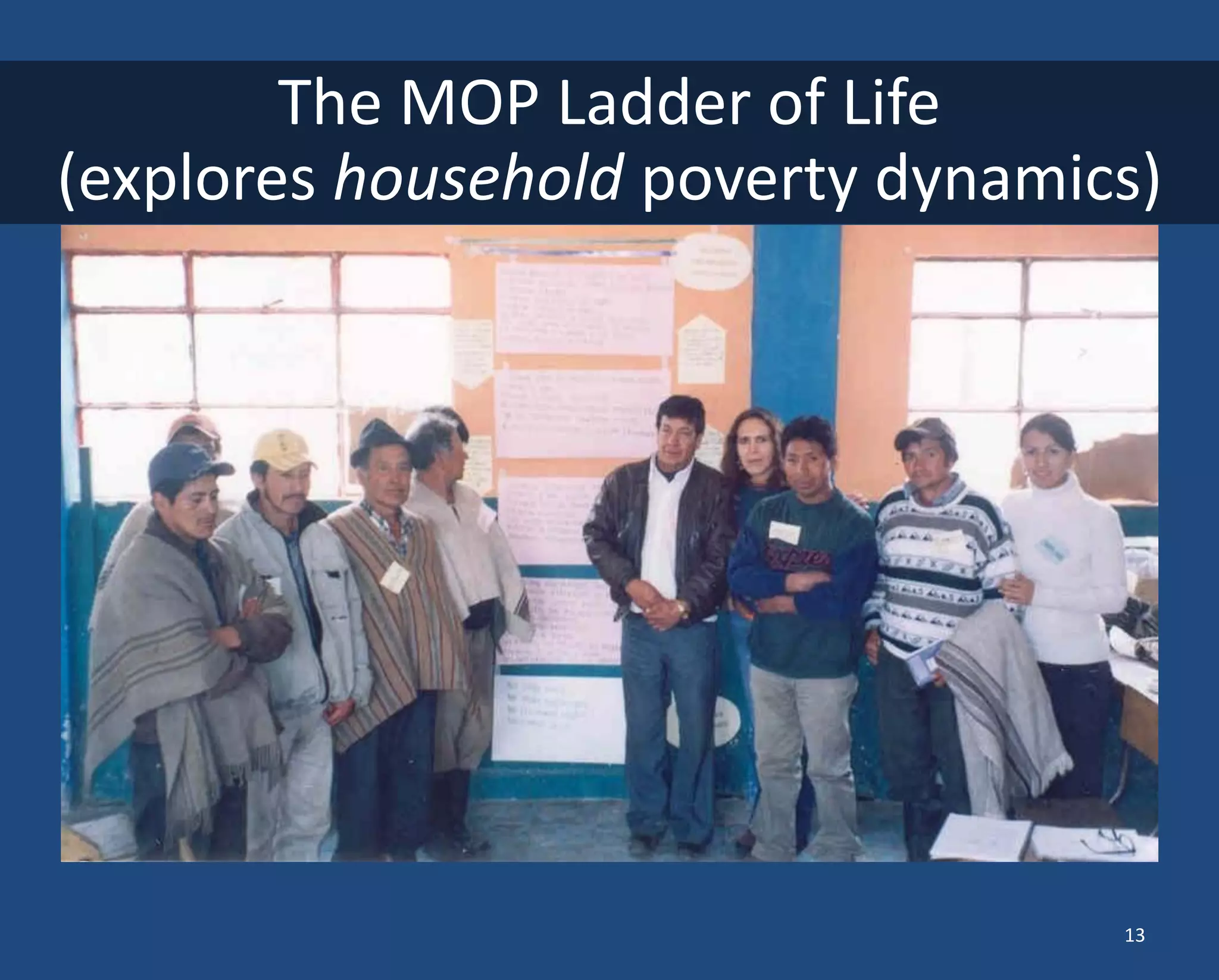 MOP Household Ladders 
The MOP Ladder of Life 
(explores household poverty dynamics) 
13  
