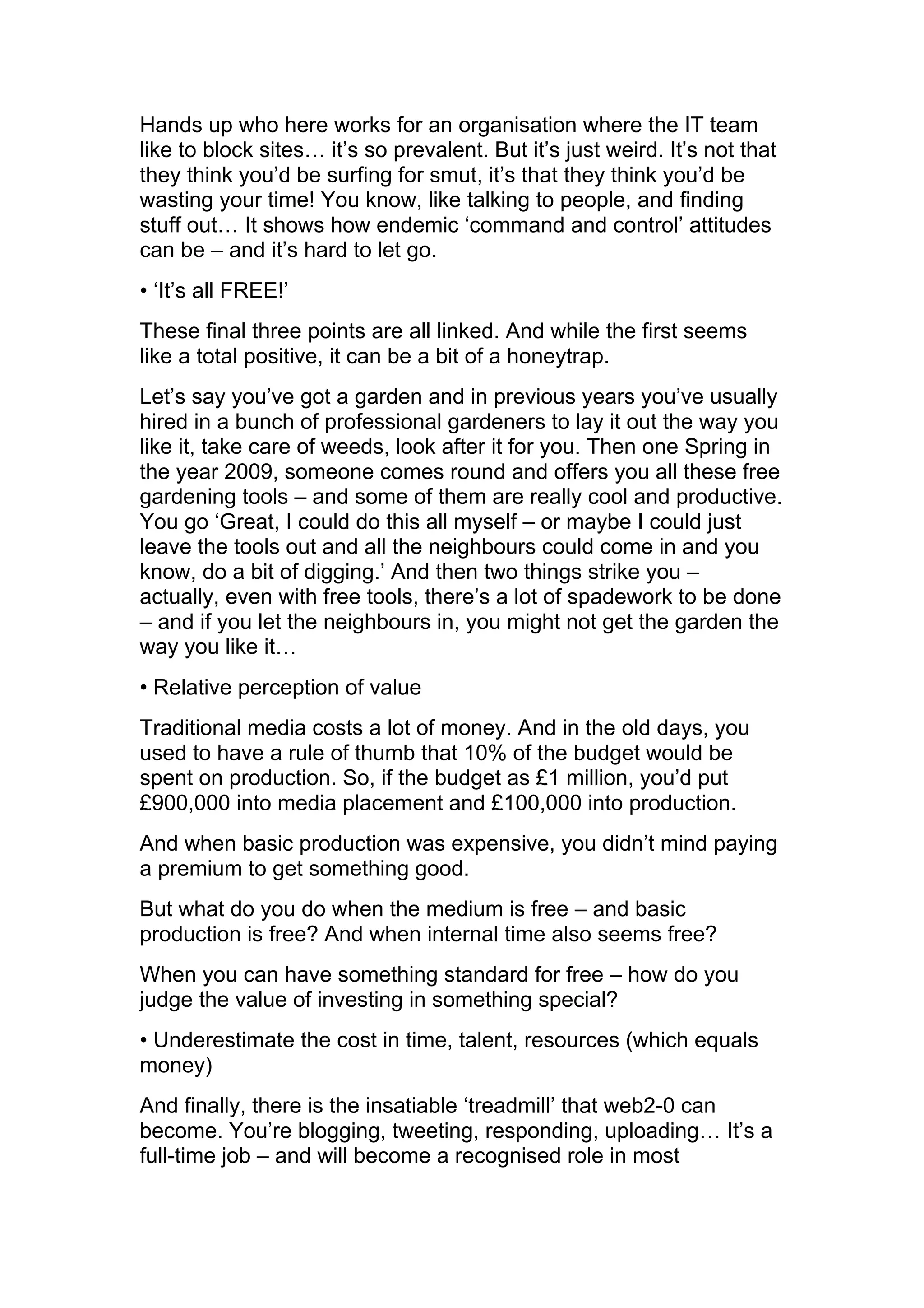 Web2.0 for the Public Sector, Principles, Issues and Challenges