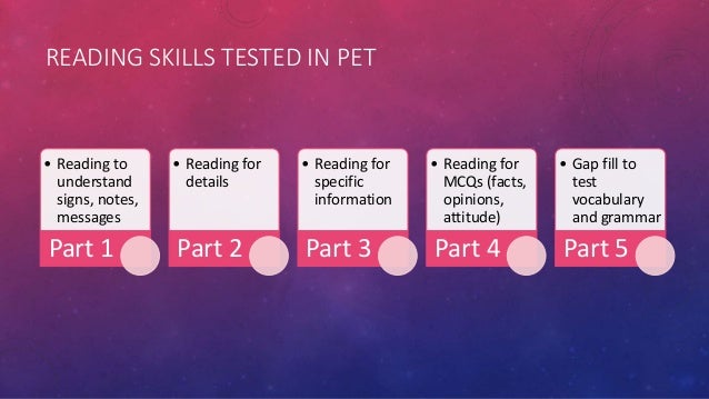 Pet exam preparation workshop paper 1