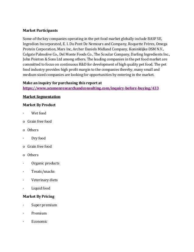 Pet Food Market Size, Share, Growth, Segmentation, Trends and Forecast