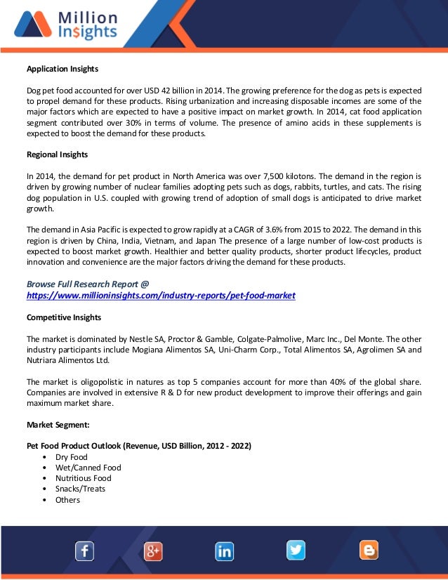 Pet food market size, share, emerging trends, analysis and forecasts