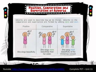 Complete PET – Unit 11Youtube: https://www.youtube.com/watch?v=uQP9FwLUMOU
 