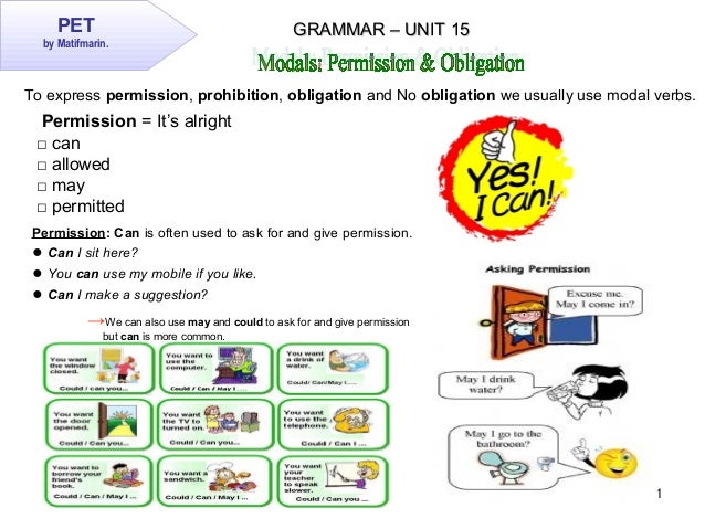 PET Grammar Unit 15: Modal for permission and Phrasal verbs with GET