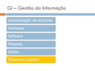 GI – Gestão da Informação
 