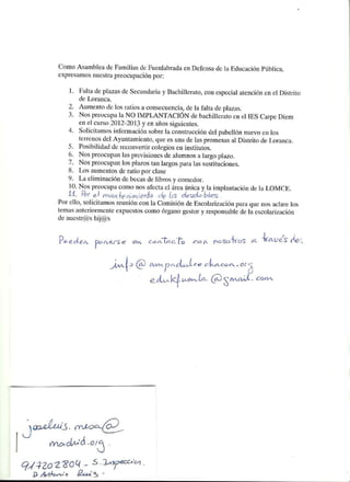 Petición información comisiónescolarización31enero2013
