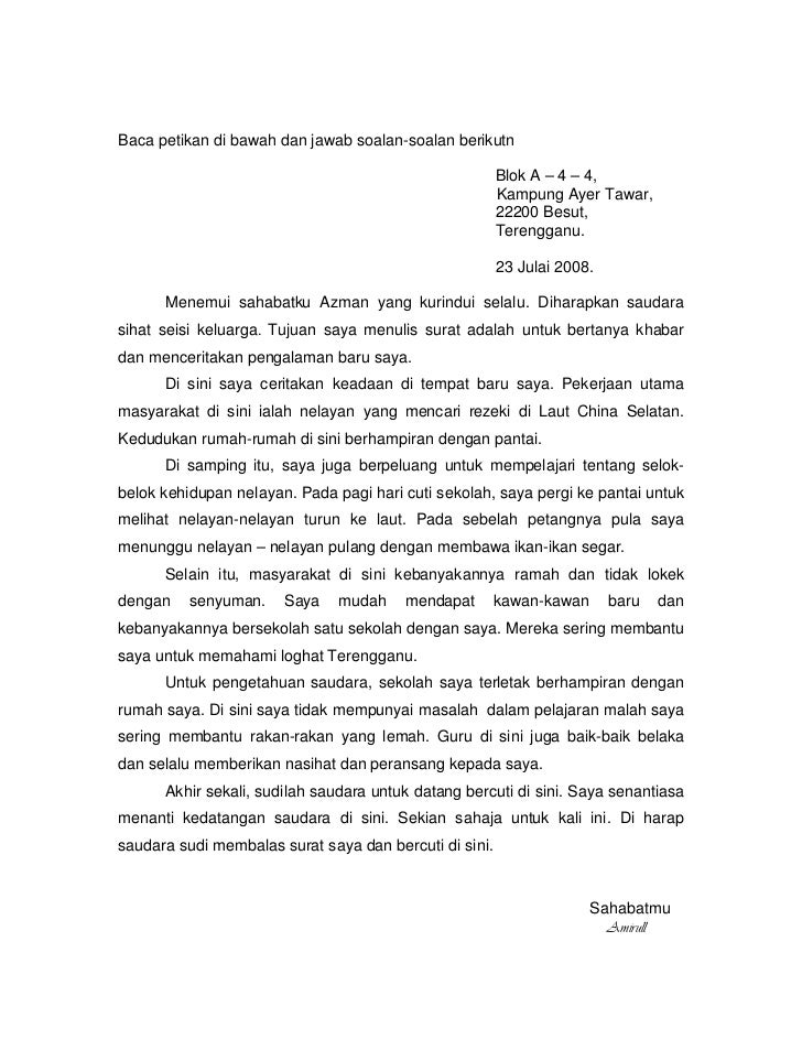 Karangan Surat Tidak Rasmi Tentang Tempat Menarik Di Malaysia