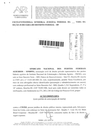 Ação contra queda do reajuste dos PFAs - Petição inicial