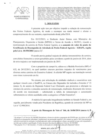 Ação contra queda do reajuste dos PFAs - Petição inicial