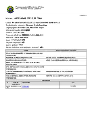 12/08/2025
Número: 0802205-09.2025.8.22.0000
Classe: INCIDENTE DE RESOLUÇÃO DE DEMANDAS REPETITIVAS
Órgão julgador colegia...