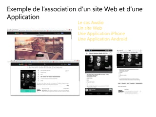 Exemple de l’association d’un site Web et d’une
Application
Le cas Awdio
Un site Web
Une Application iPhone
Une Application Android
 