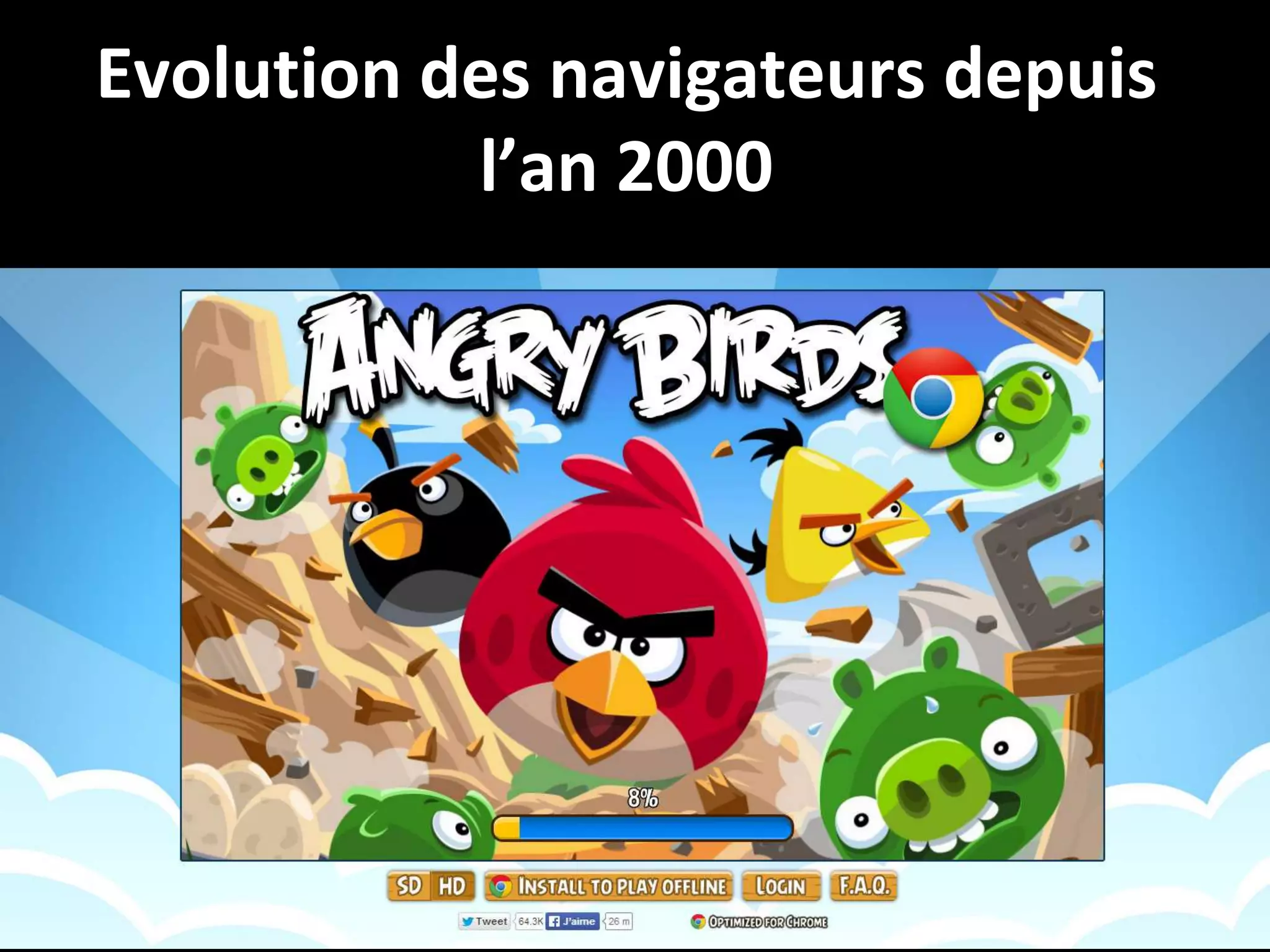 Evolution des navigateurs depuis
l’an 2000

17

 