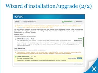 Wizard d'installation/upgrade (2/2)
 