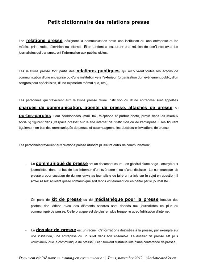 Pratique des relations presse