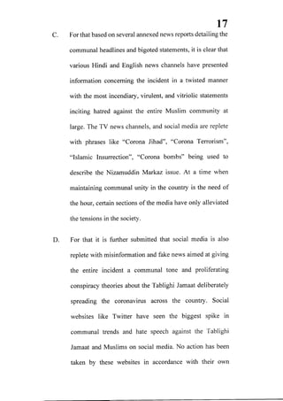 Petition filed in supreme court seeking action against media for communalizing nizamuddin markaz issue