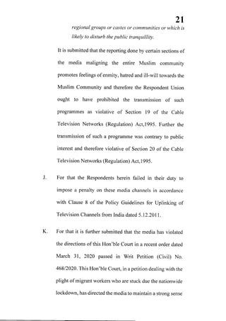 Petition filed in supreme court seeking action against media for communalizing nizamuddin markaz issue