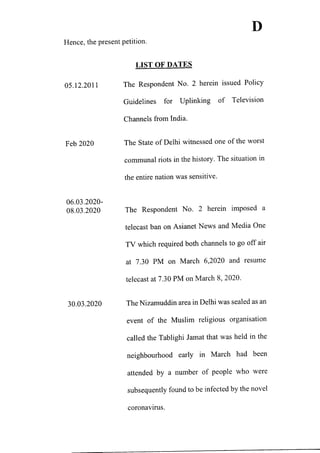 Petition filed in supreme court seeking action against media for communalizing nizamuddin markaz issue