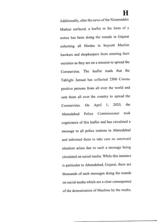 Petition filed in supreme court seeking action against media for communalizing nizamuddin markaz issue