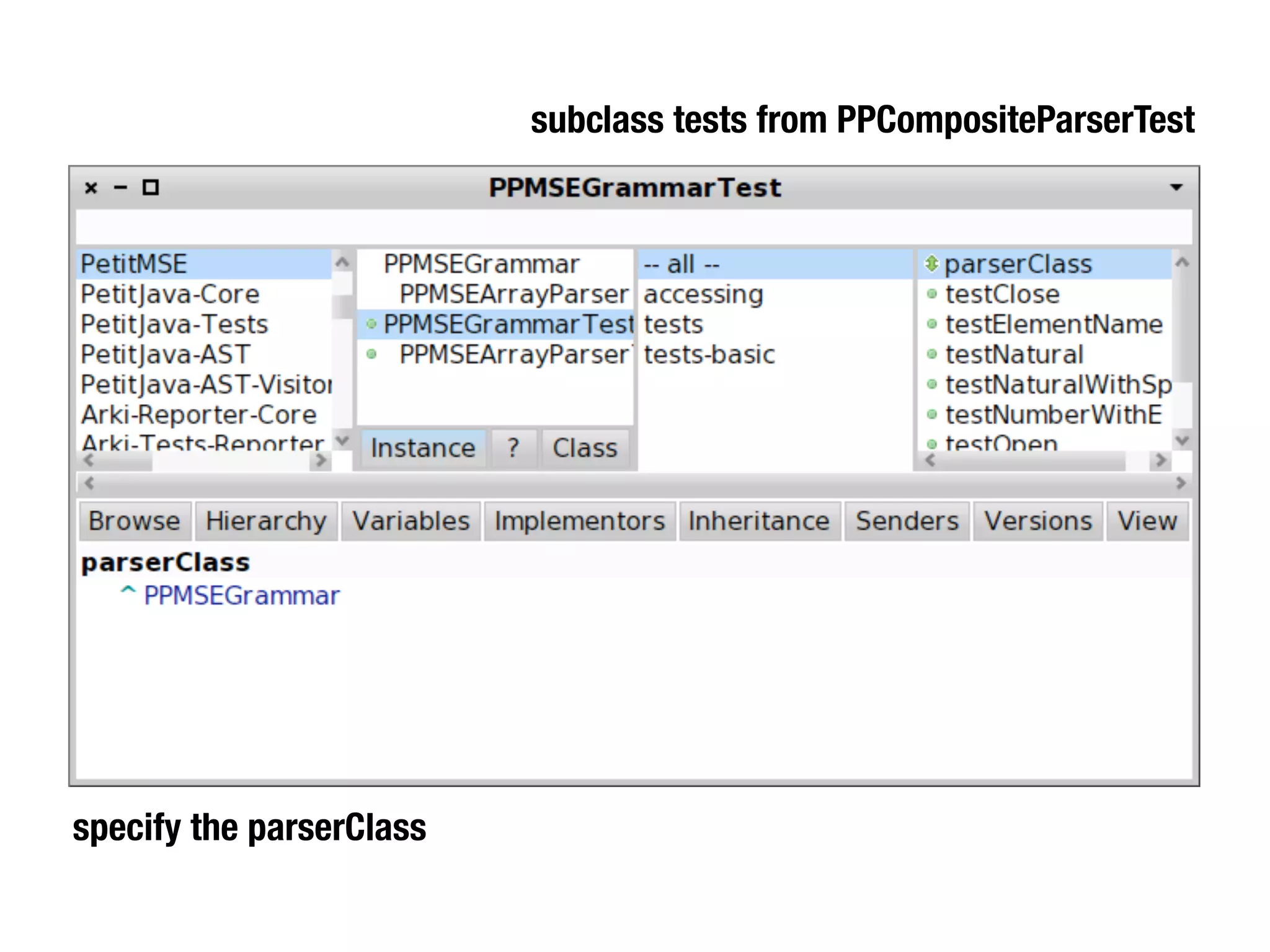subclass tests from PPCompositeParserTest




specify the parserClass
 