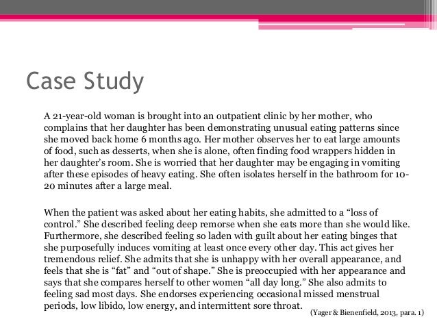 case study examples of eating disorders