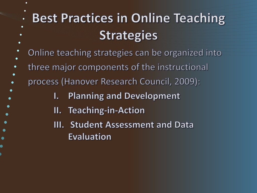 Best Practices in Online Teaching Strategies